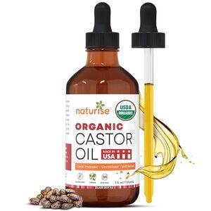 Organic Castor Oil for Hair Growth Pure Castor Oil Organic Cold Pressed 4 fl oz
